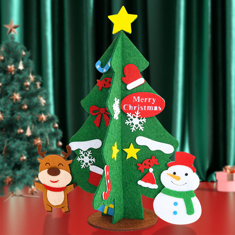 Navidad de escritorio tridimensional árbol de Navidad decoración DIY hecha a mano árbol de Navidad material de decoración paquete de mini árbol de Navidad para niños