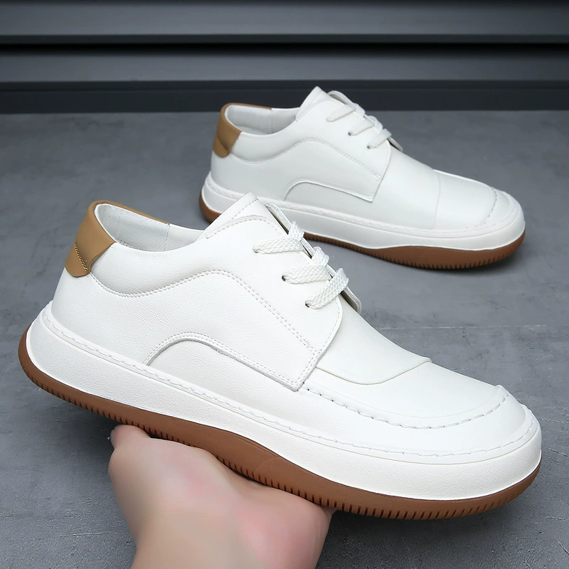 Мужская обувь на доске Zhouzhou Station высококачественная мужская обувь весной с изогнутыми головами повседневная обувь манго дышащая спортивная дикая обувь с толстой подошвой маленькая белая обувь