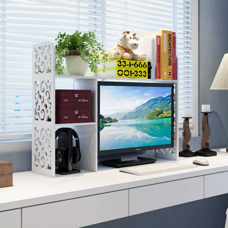 【跨境热卖】桌面书架置物架多层书柜宿舍电脑书桌上省空间收纳架