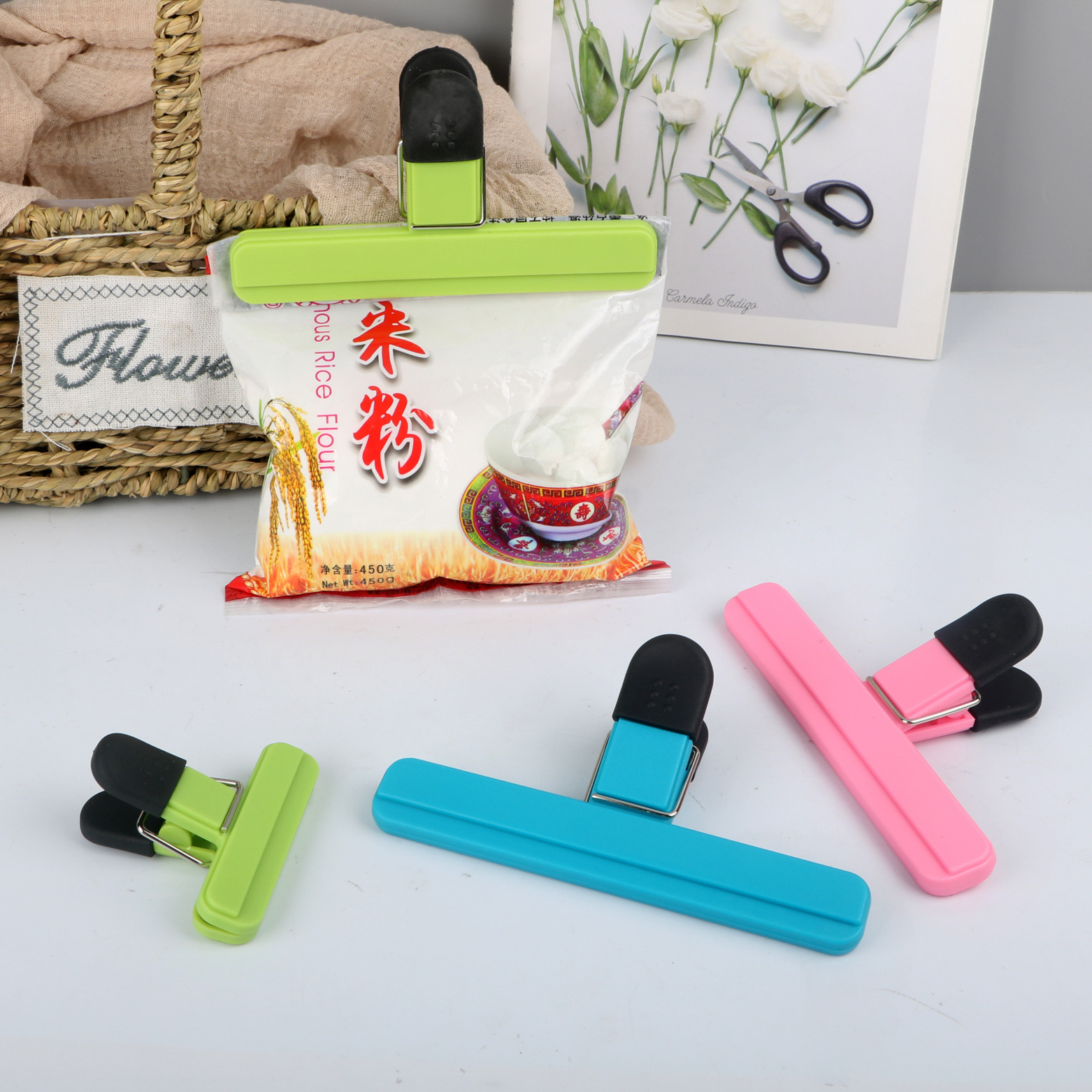 En stock clip de alimentos de silicona a prueba de humedad sellador de alimentos de cocina clip de sellado de calidad alimentaria clip de sellado de aperitivos al por mayor