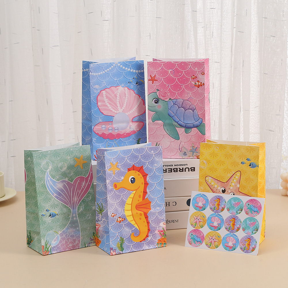 亚马逊新品可爱海洋动物系列糖果礼品袋生日派对 饼干巧克力 包装