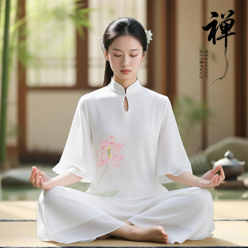 Zen Meditation Layman's Clothing for Women, Fairy-Like and Elegant Healer's Clothing, Chinese Style Zen Dance Clothing, Zen Practice Zen Clothing Set