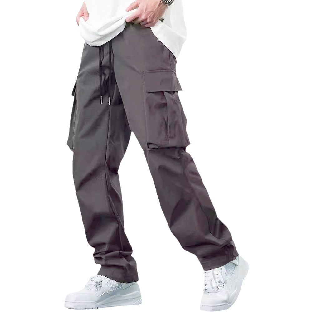 Suvised Uued Meeste Cargo püksid Viiginööriga Multi Pocket Casual Pants_voghion.com