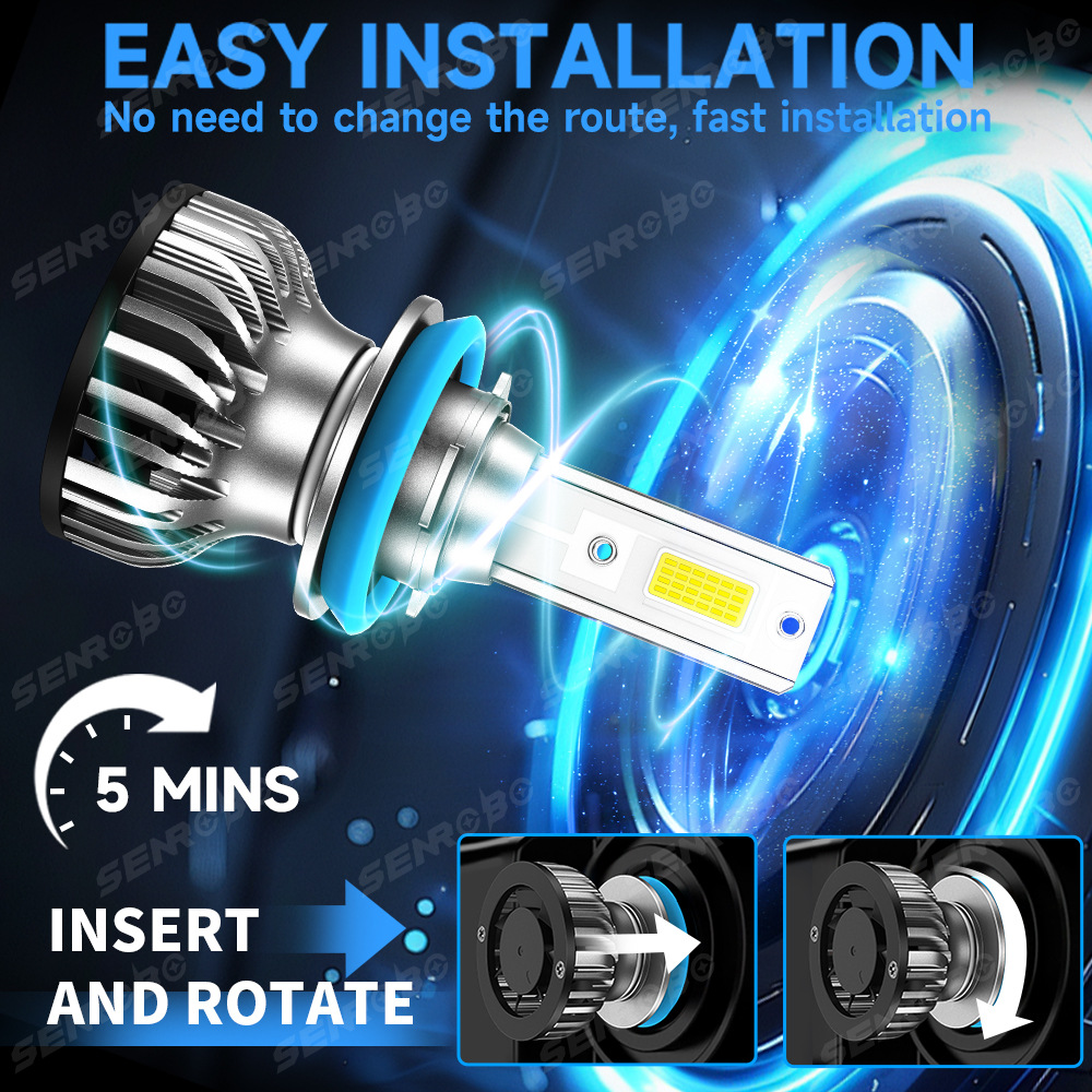 Nuevos productos transfronterizos de automóviles LED luz super brillante 6000K transformar faro de iluminación H4 H11 fábrica al por mayor