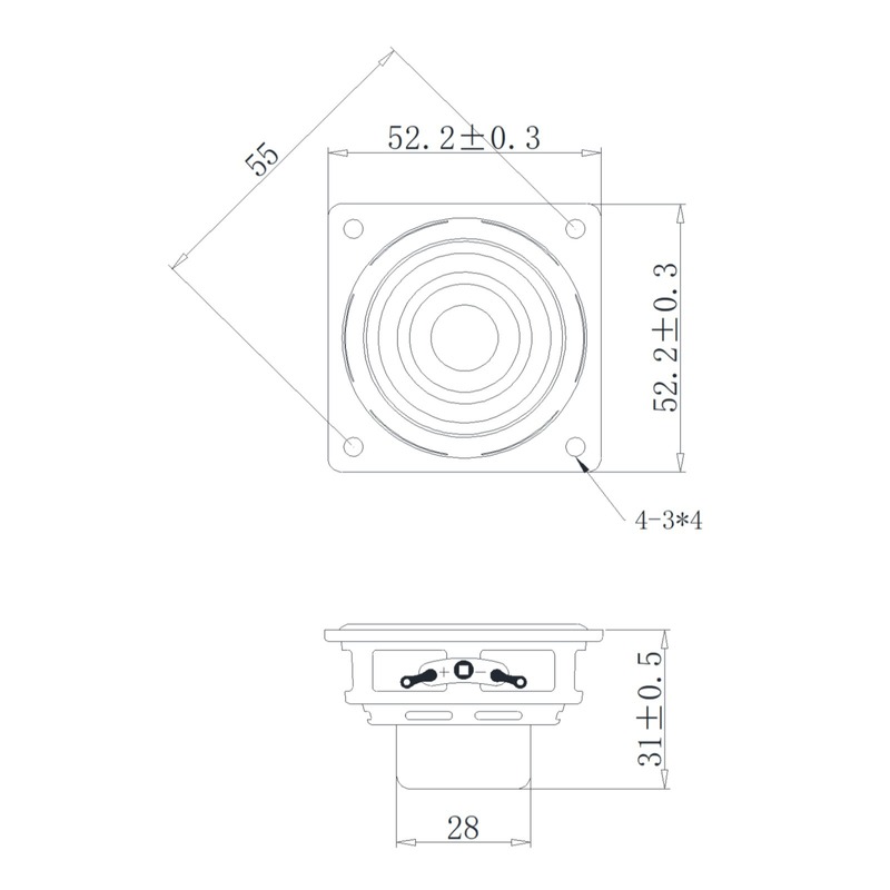 52mm2寸钕磁喇叭6欧10W双磁19芯高频款长冲程大音量全频扬声器|undefined