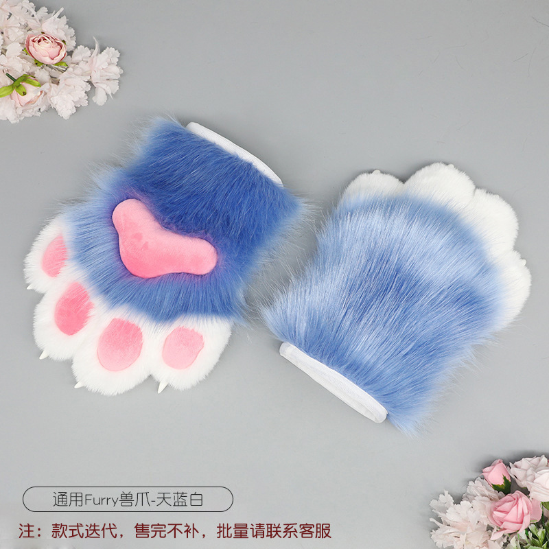 Accesorios de ropa de rol hechos a mano de una pieza fursuit accesorios de bestia felpa uñas animales guantes de garra