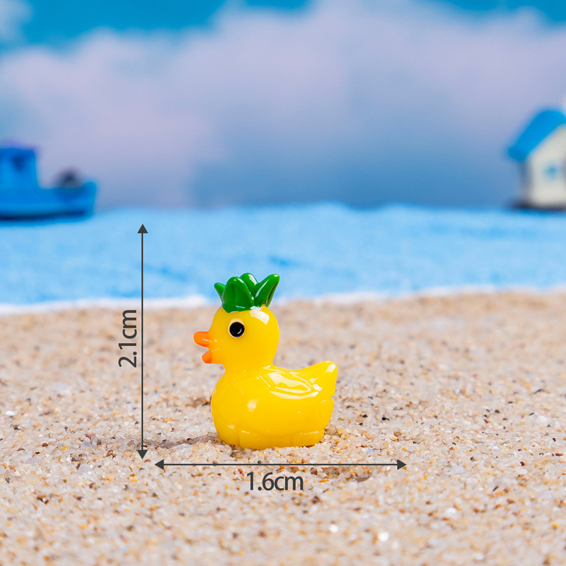 创意卡通元素小黄鸭公仔萌粒小动物 diy树脂工艺品桌面创意小摆件|undefined