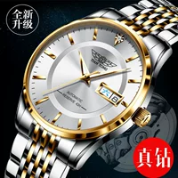Часы Rolex автоматические швейцарские, ультратонкие механические, ремень, бриллиантовое оформление, мужские, новая коллекция, полностью автоматические, натуральная кожа