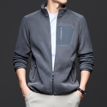 男士抓绒卫衣开衫秋冬长袖立领拉链衫男装时尚潮流摇粒绒保暖外套