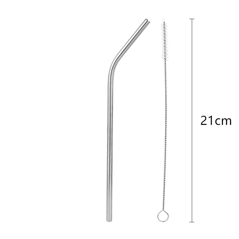 Handheld long straw stainless steel for commercial use, metal milk tea