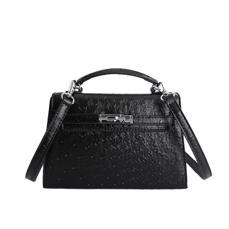 2026 ventas calientes de nuevo patrón de avestruz, bolso de mano Kelly, alta calidad, moda, lujo, bolso de hombro.