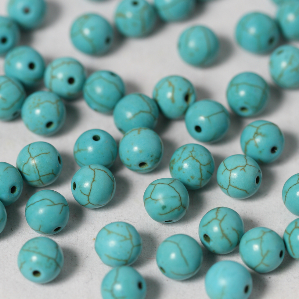 Synthesized turquoise round beads