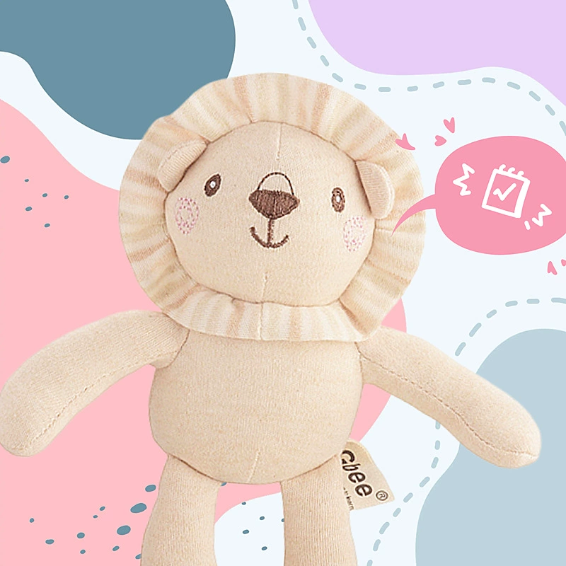 Plush Mini Doll (Gbee) — Organic Cotton, 18 cm, Baby-Safe Rattle Option
