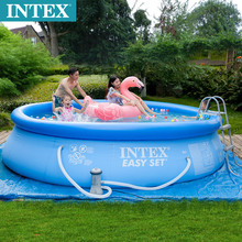 INTEX�������Ϸˮ�� ��ͥ��ͯ��Ӿ��396*84CM����Բ�μӸ�28143
