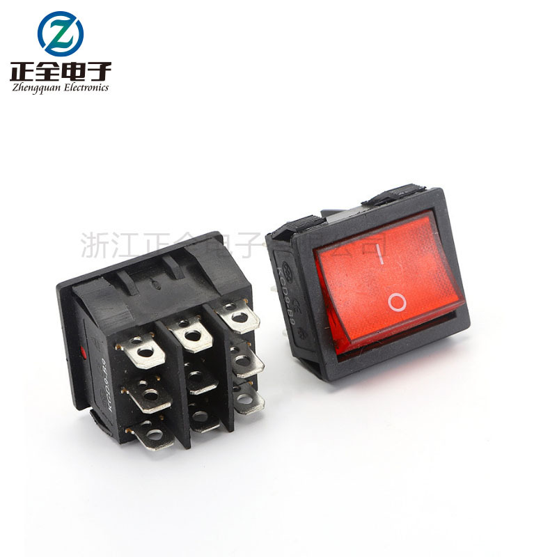 消防船型开关KCD9 9脚大电流翘板开关卷闸消防器开关翘板电源开关