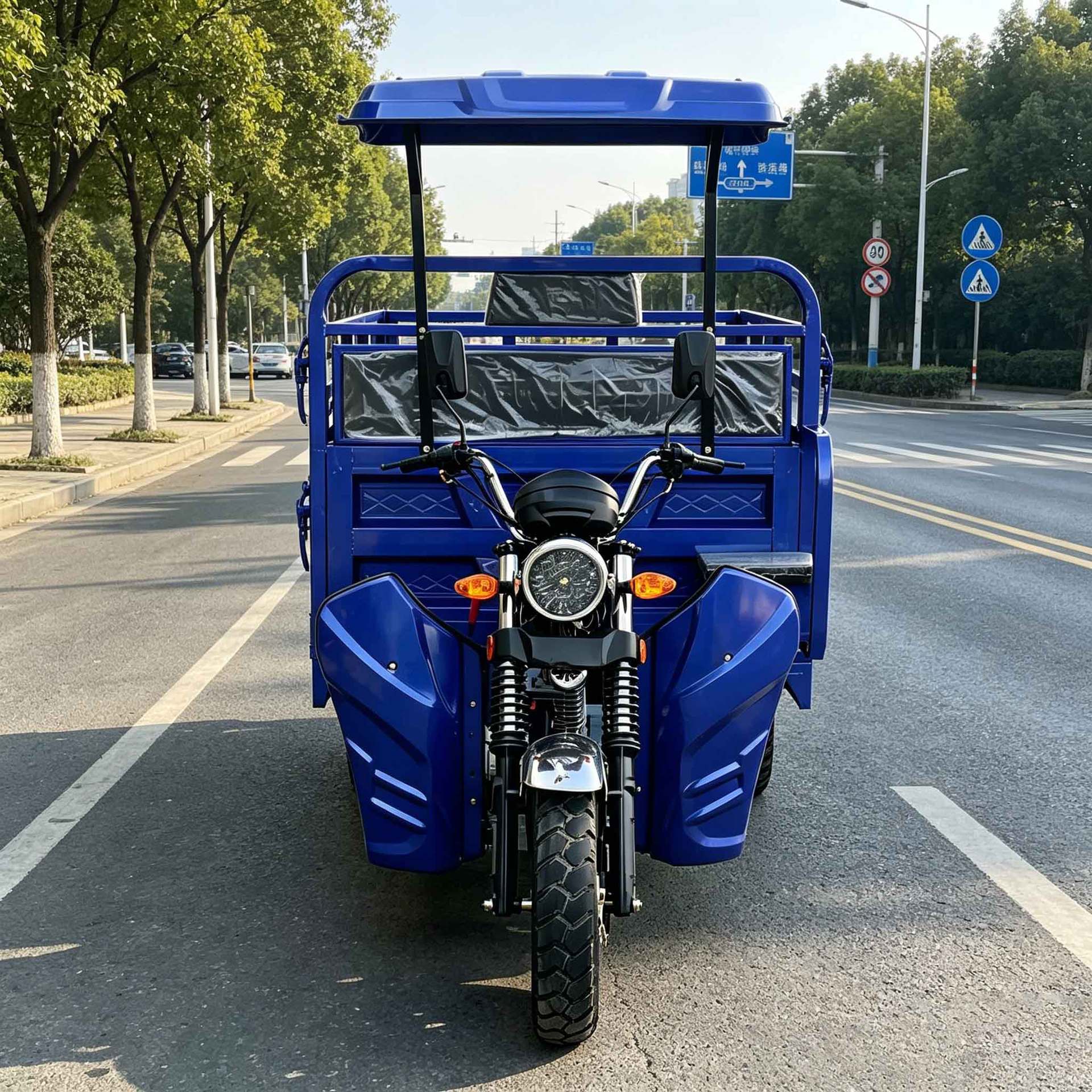 Agricultural Cargo-Carrying Fuel-Powered Tricycle for Export to Africa, Passenger Motorcycle with Canopy, Durable, Powerful, Multi-Seater