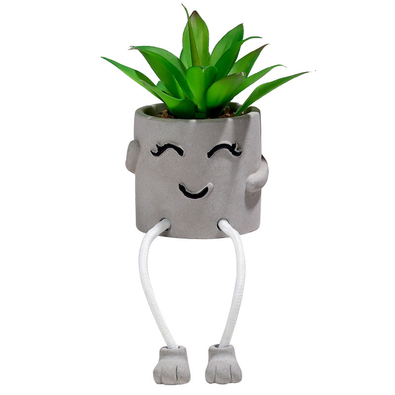 Nordic ins estilo simulación suculenta pequeña olla creativa Escritorio de oficina colgando pies muñeca falsa planta verde adornos Decoración image 6