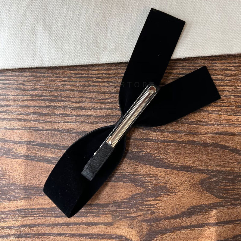 Korejský styl dívky francouzská sponka do vlasů černá mašle ofina klip malá stuha sametová sponka do vlasů vysoce kvalitní vlasové doplňky čelenka_voghion.com