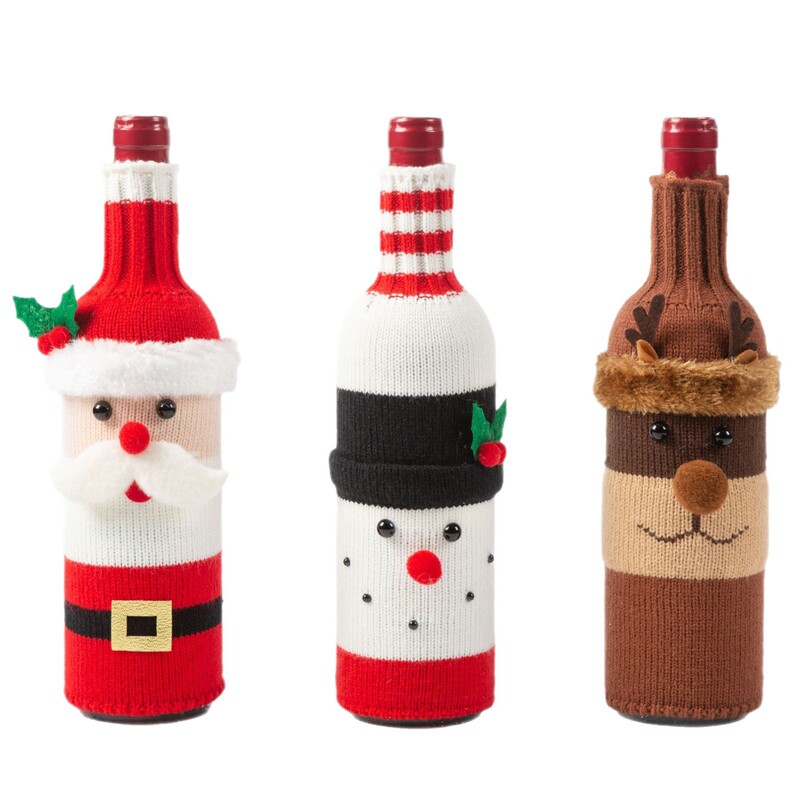 鑫特安漫画ニットクリスマス赤ワイン瓶カバー老人雪だるまヘラジカクリスマス製品クリスマス用品卸売り|undefined