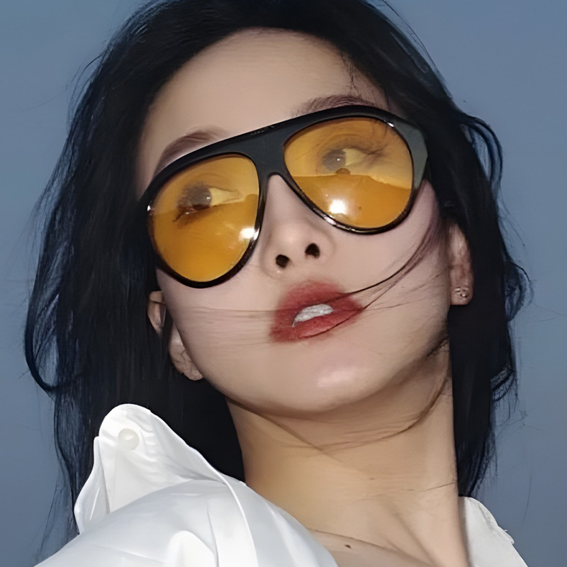 La cara grande es delgada y la tendencia del espejo de sapo, sombrilla personalizada, gafas de sol a prueba de rayos UV, fiesta de fiesta, gafas de moda