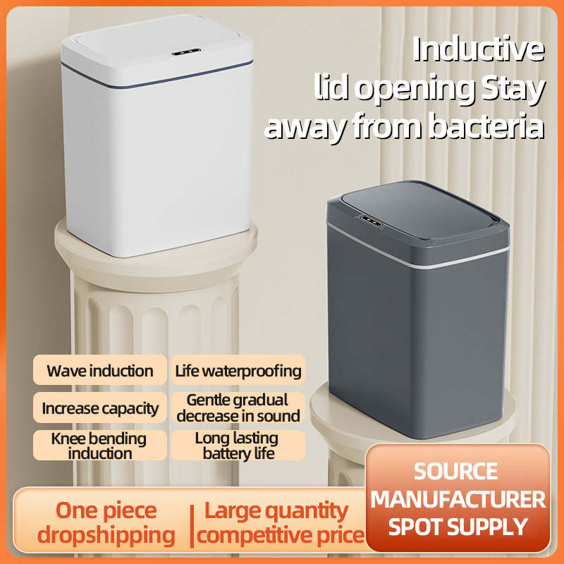 New Smart Trash Can with Multiple Anti-Odor Features, Fully Automatic Lid Opening, Narrow Gap Design, Sensor Trash Can for Cross-Border Use
