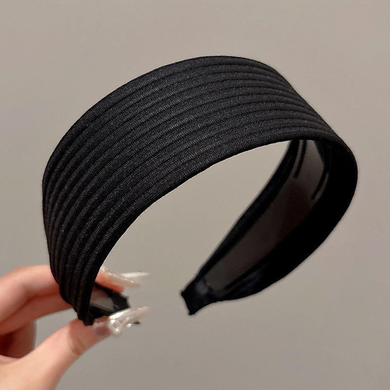 Brazo de cabello negro plegado para mujeres retro francés alto cráneo de borde ancho brazo de cabello de compresión para el cabello Bundle para el cabello fuera de la guarnición universal image 114