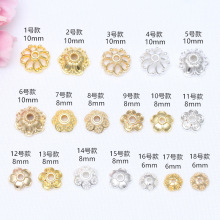 包金保色镂空花托花帽珠托隔珠隔片水晶配饰 手工diy串珠饰品配件