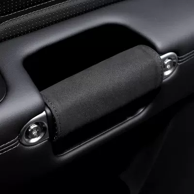 Car Door Handle Protective Cover Car Door Pull Glove Fur Decoration Car Hand Glove Roof Handle Protective Cover (Sürətlər qutusu və əl tormozu başlıqları) - black-one-suede-handle-cover