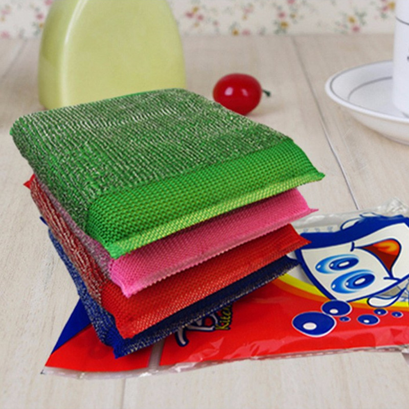 tela de acero esponja cepillo de limpieza de cocina cepillo de lavado de platos fuerte desoxidante descontaminación fábrica de tela limpia suministro de desengrasamiento