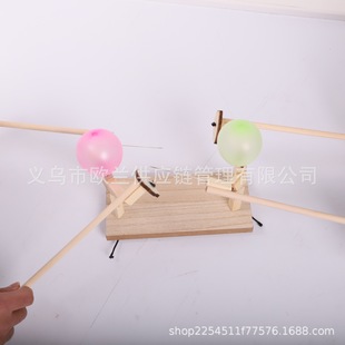 Cross-border Explosions Puppet Double Battle Battle Battle Battle Poke Balloon Toy Parent-Child Interactive Play Wooden Doll