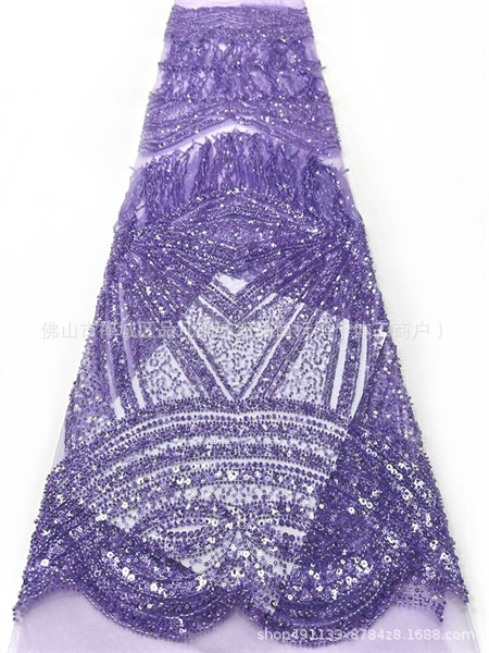 Alta fijación colgante de bordas cuentas tela de encaje industria pesada alta sensación vestido de pecho vestido de noche tela