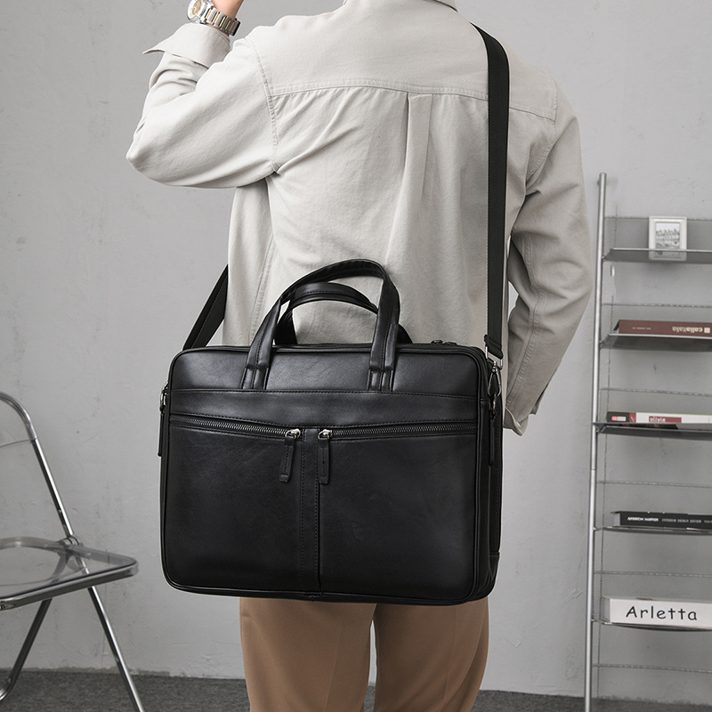 Fábrica al por mayor de los hombres maletín de negocios de cercanías simple de gran capacidad computadora crossbody multi-capa de viaje de negocios bolsa de archivo