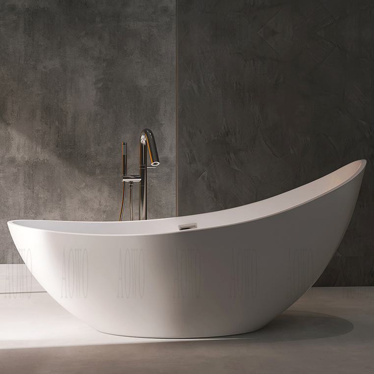bañera acrílica de borde delgado fabricante de bañera independiente en forma de media luna de baño hotel doméstico bañera japonesa