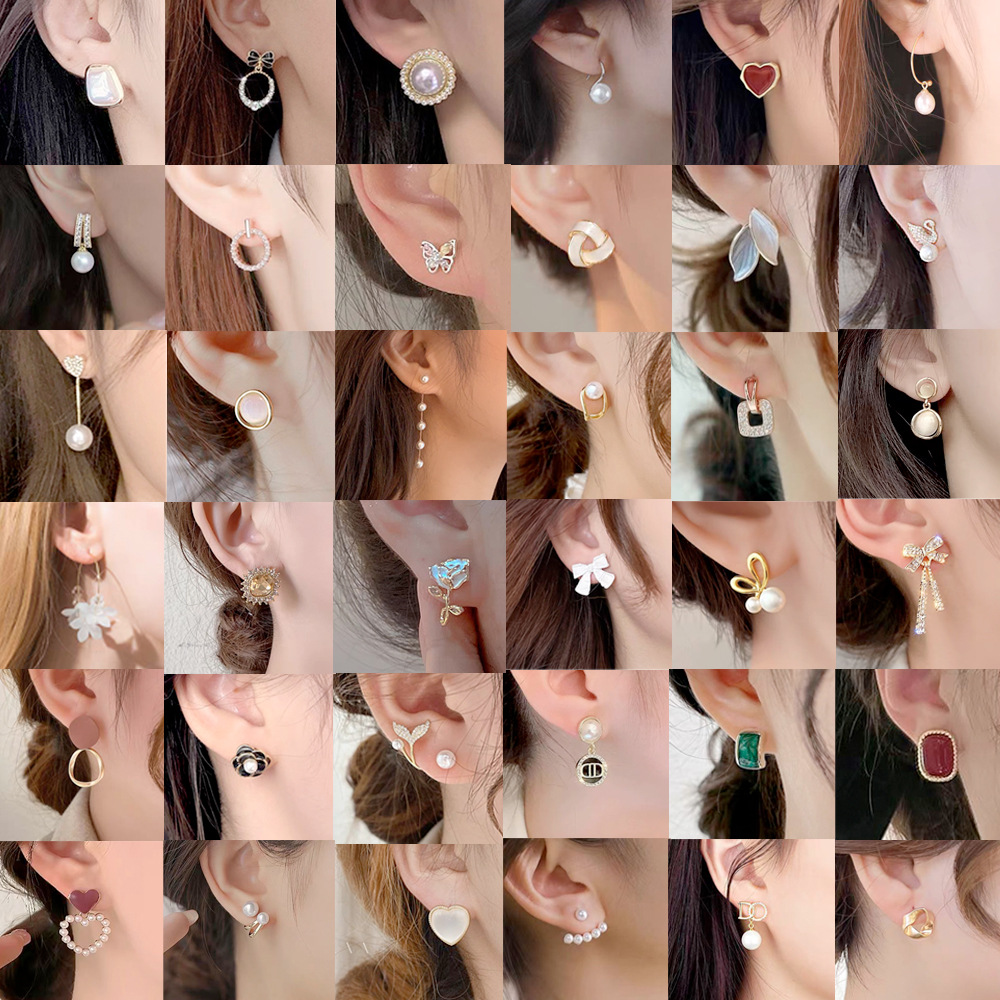 925 silver needle stall supplies for night market earrings female south korea fashion popular earrings internet celebrity live hot earrings