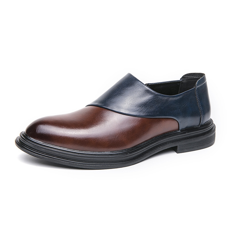 Comercio exterior zapatos Lefour de gran tamaño para hombres primavera y otoño negocios casuales británicos zapatos de cuero de punta de pie zapatos de color para hombres