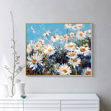 數字油彩畫油畫花卉風景客廳餐廳植物數碼填色裝飾畫千菊花