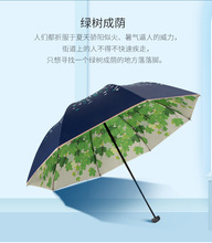 伞女晴雨两用小清新太阳伞双层遮阳伞防紫外线黑胶三折伞