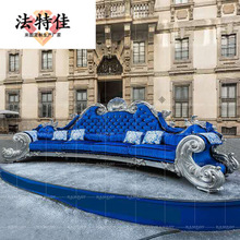 新古典沙发欧式实木雕刻沙发大户型布艺三位沙发茶几组合客厅家具