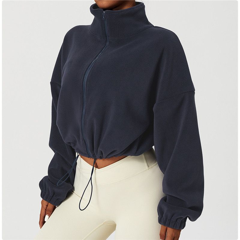 Solid Color Pattern Simple Style, Sport Style Style Simple Style Sport Style Solid Color Linen Polar Fleece Turtleneck Active Tops