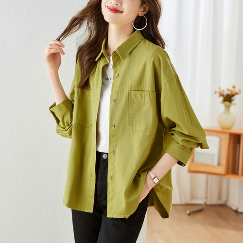 Cotton Women's Shirt Women's Long Sleeve 2025 Autumn Commute Elegant Style Top Design Fitted Shirt