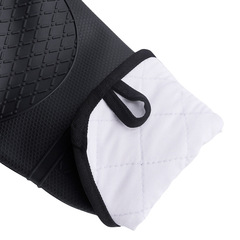 Nine-Piece Thickened Silicone Gloves with Grid Pattern for Home Kitchen, Heatproof, Waterproof, Microwave, Oven, Baking