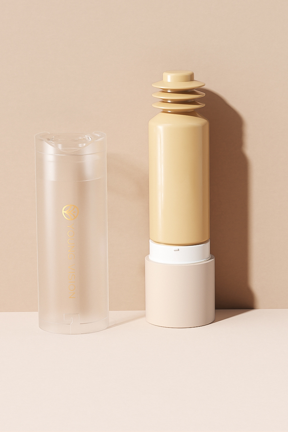 YOUNG VISION Bottom Press Foundation is a detachable matte facial base makeup liquid that is not prone to smudge undefined