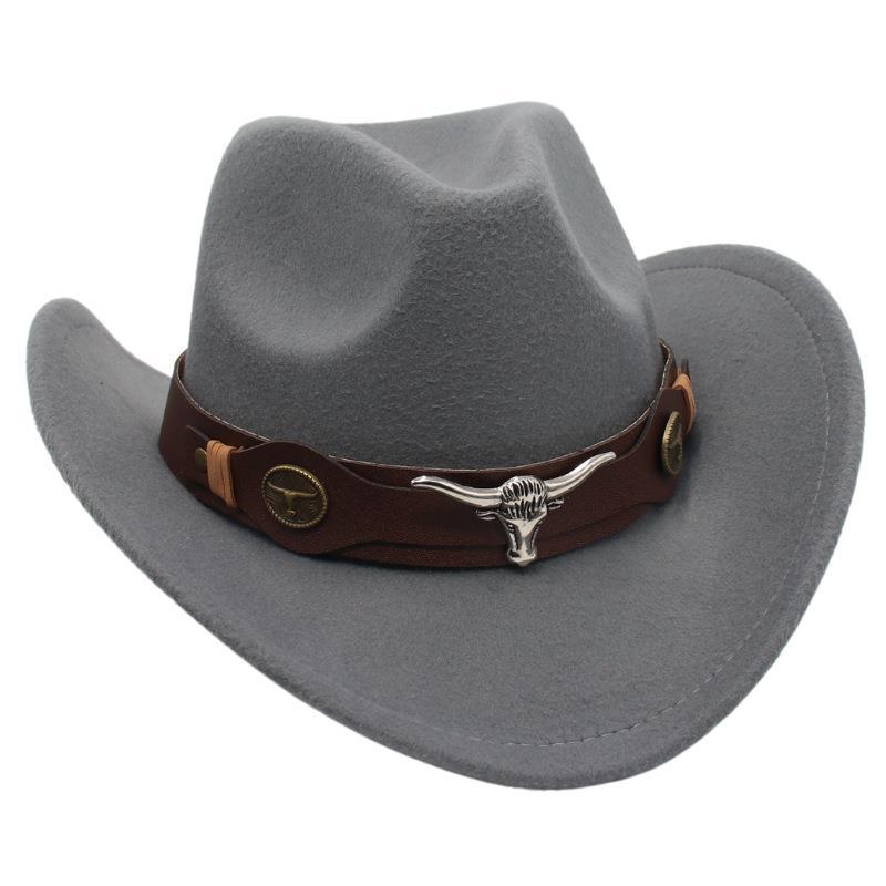 Felt hat Hats Type Unisex Ethnic Style Horns Curved Eaves Felt Hat