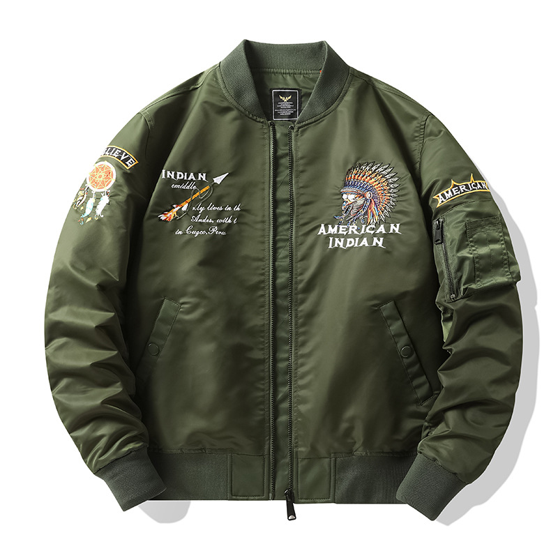 Men's Clothing heavyweight high street pilot jacket loose embroidered baseball jacket spring and autumn retro jacket men's wear_voghion.com