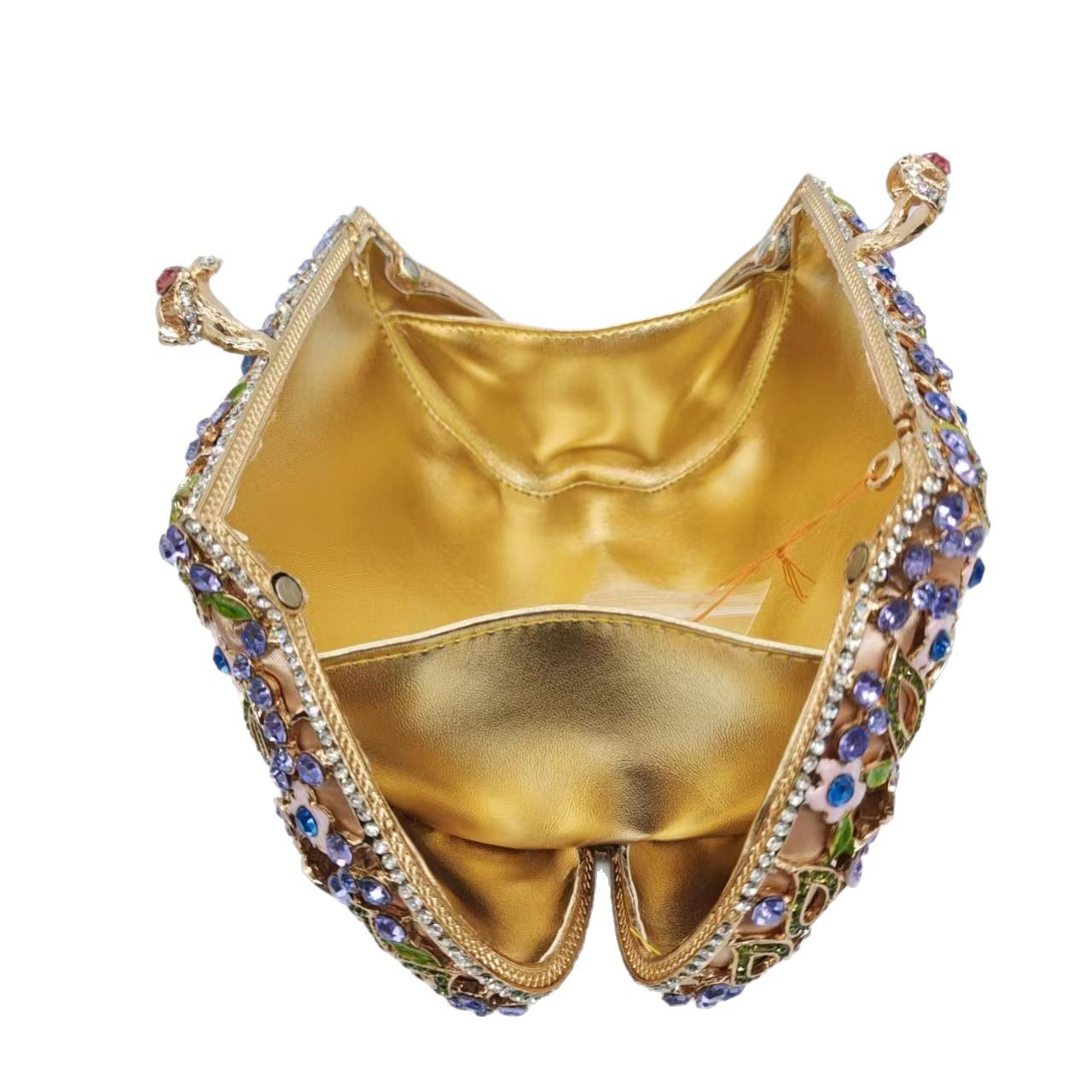Bolsa de piedra flor nueva bolsa de color esmalte goteo de aceite de diamantes bolsas de banquete de diamantes de agua bolsas de mano de mujer