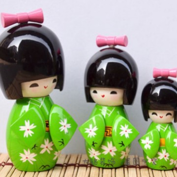 A set of light green cherry blossoms