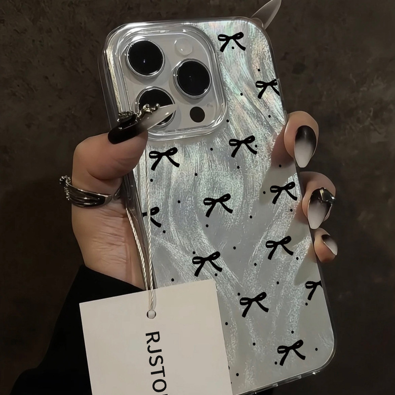 Suitable for Korean Ins Polka Dot Bow Iphone15 Apple 13Promax Feather Yarn 14/Sense 18 Niche 16 Suitable for Korean Ins Polka Dot Bow Iphone15 Apple 13Promax Feather Yarn 14/Sense 18 Niche 16
