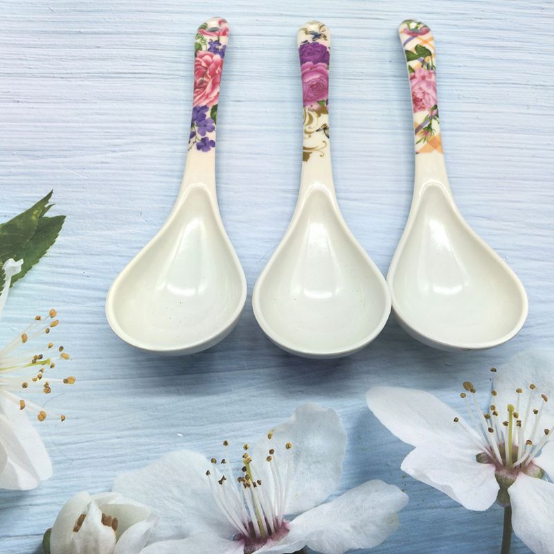 Cucchiaio di plastica per riso, grande cucchiaio da zuppa per cuociriso, utensili da cucina, per uso alimentare, stile semplice floreale_voghion.com
