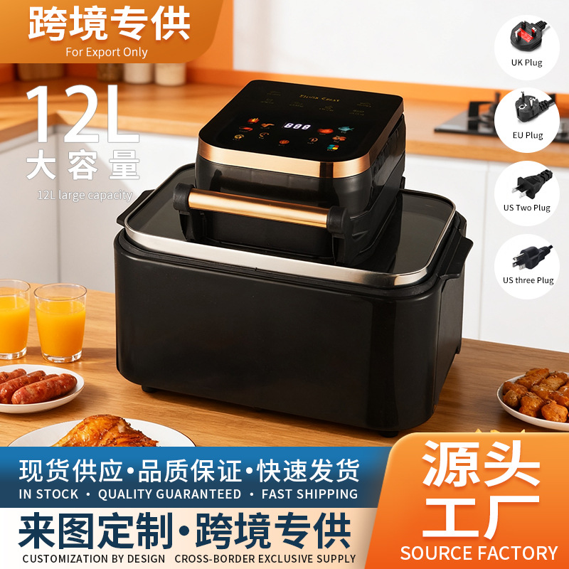 Airfryer Visual Multi-Function Large-Capacity 12L Electric French Fries Machine Touch-Type Fully Automatic Air Fryer for Home Use