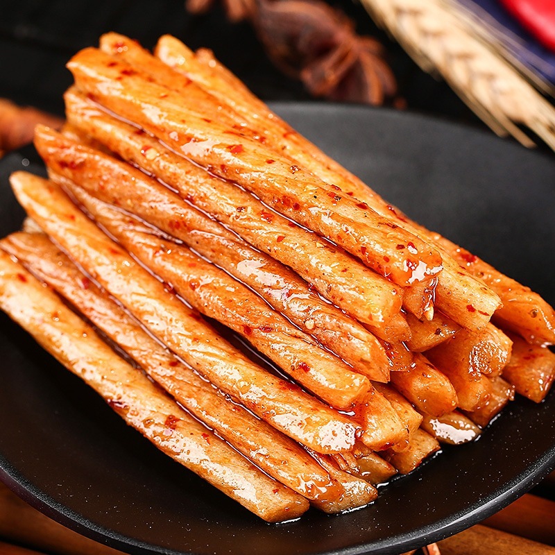 Salt-Baked Vegetarian Chicken Tendons 32g*20 Packs/82G Old-Fashioned Spicy Tofu Rolls Snacks Wholesale Leisure Food